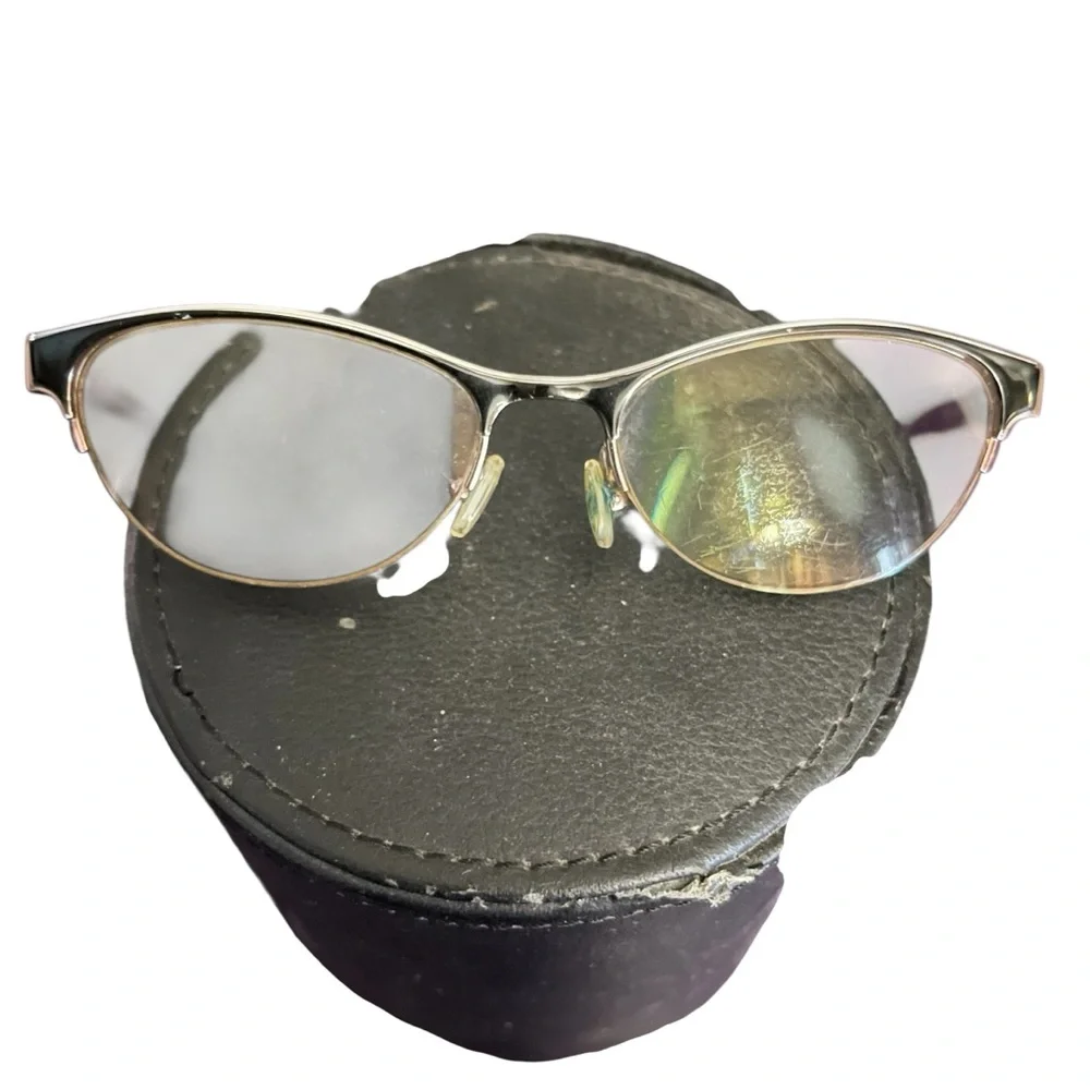 DKNY by Donna Karen Pink and Silver Semi-Rimless cat eye frames glasses